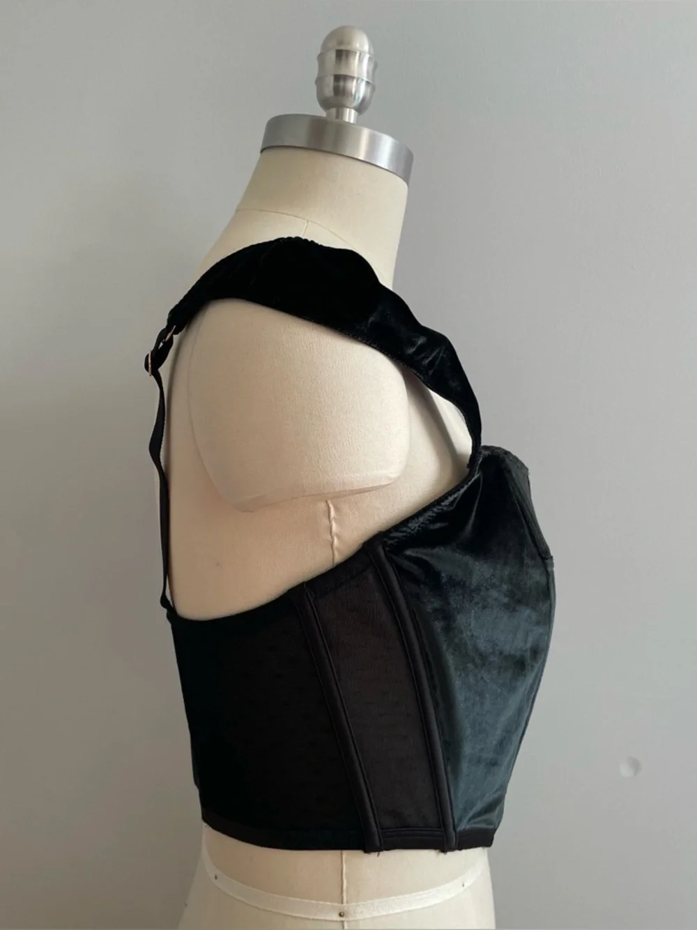 Victorias Secret Dream Angels Velvet Corset Top- Black- Size Medium- DD